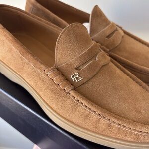 Ralph Lauren Purple Label Calf Suede Penny Loafer 10.5 D Made in Italy